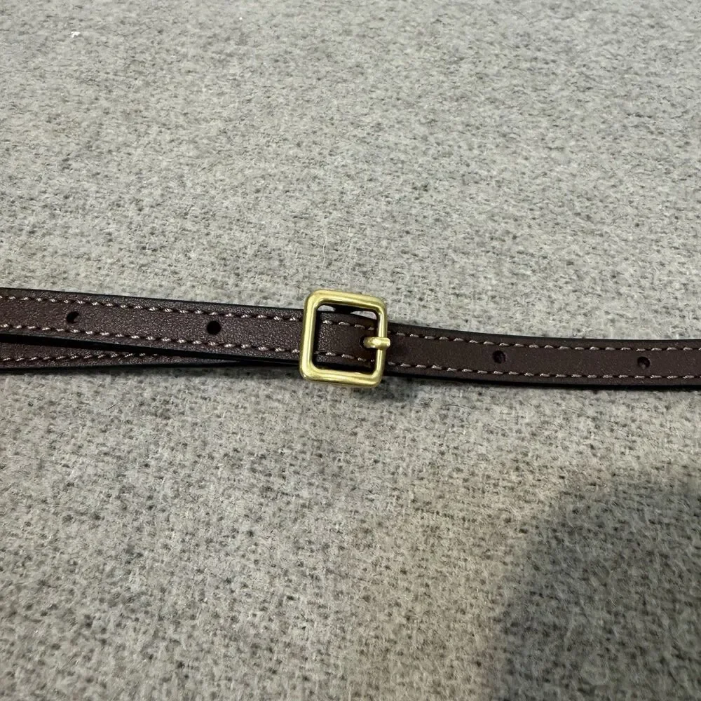 Coach Purse Replacement Strap Crossbody Dark Brown Leather Gold Adjustable 46